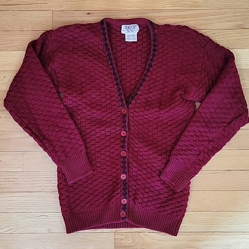 Vintage wool cardigan sweater size small